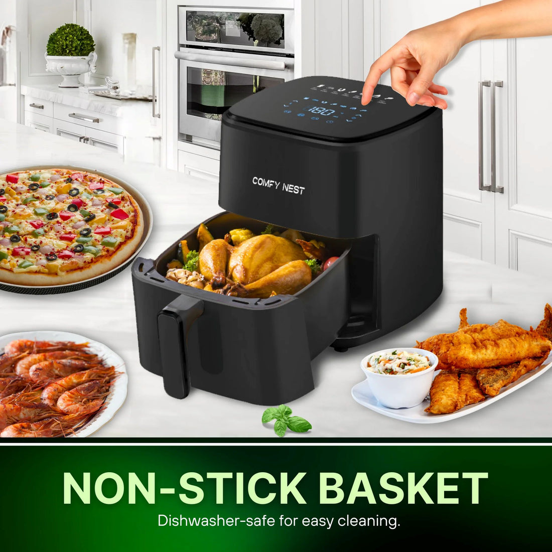 5lt, digital air fryer, 1400w, Comfy Nest CN-06191